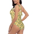 thumbnail image 4 of Uemuo Frog In Orange Hat Print Women's One Piece Swimsuit Asymmetrical Neck Bathing Suit One Shoulder Side Cutout Ruffle Swimwear-Medium, 4 of 6