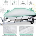 thumbnail image 4 of MISSMILE Heavy Duty 1200D PU Waterproof Boat Cover, 20-22 Trailerable Marine Grade Polyester Canvas, Fits 20-22ft V-Hull, Runabout, Tri-Hull, Pro-Style Bass Boat with Tightening Strap, 4 of 7