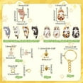 thumbnail image 2 of 20 juegos de llaveros de gato bonitos, kit para hacer llaveros DIY, llavero de flores, llavero de metal Kawaii con 20 colgantes de campanas, 20 llaveros divididos, 60 anillos divididos, 2 of 6