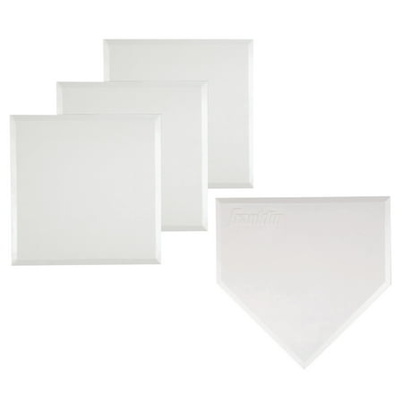 Franklin Sports Baseball Base Set - Throw Down Baseball + Kickball Rubber Bases - White