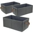 thumbnail image 1 of Contenedores de almacenamiento Fordonral de gran capacidad, paquete de 3, tela gris, 1 of 7