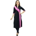 thumbnail image 1 of Phagun Women's Cotton Kurta Kurti 3/4 Sleeve Summer Tunic Indian Clothing-6, 1 of 1