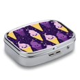 WNAGSB Halloween Smiling Ice Cream 19 Small Pill Box, Metal Pill Box