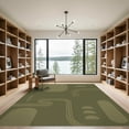 thumbnail image 2 of ODIKA 9'x12' Washable Area Rug Olive Green Geometric Minimalist Design Elegant Contemporary Lines and Shapes Accent for Master Suite, California King, Under Bed, Non-Shedding, Easy Care, 2 of 7