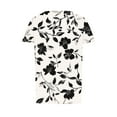 thumbnail image 5 of Plus Size Shirts for Women Short Sleeve Summer Tops Pleated Dressy Casual Scooped Neck Blouses Fashion Going Out Floral Graphic Tees Loose Comfy Basic Tunic Top Beach Vacation Clothes Outfits, 5 of 5