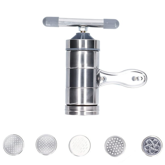 Ccdes Stainless Steel Noodle Maker,Household Noodle Press Machine With 5 Noodle Mould Small Hand Crank Noodle Maker For Kitchen,Kitchen Tool