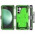 thumbnail image 6 of For Samsung Galaxy S23 FE 5G Phone Case, with [Built-in Screen Protector] Swivel Holster Belt Clip, Ebizware Heavy Duty Defender Kickstand Cover for Galaxy FE 5G - Black/Green, 6 of 9