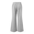 thumbnail image 6 of Endives Striped Linen Pants Women Wide Leg Pant Elastic Waist Tie Up Lightweight Loungewear Casual Trousers Grey, 6 of 6
