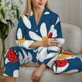 thumbnail image 6 of Bingfone Womens Pajama Sets Daisies With Ladybugs Print,Long Sleeve Loungewear Pajamas Set-Medium, 6 of 8