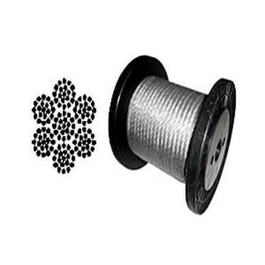 Forney 70447 Galvanized Aircraft Cable Wire Rope - 3/16 Inch, 250 Feet, 3,700 Lbs Breaking Strength
