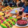 thumbnail image 4 of Colorful Taco Holder Stands- Premium Large Taco Tray Plates Holds Up to 3 or 2 Tacos Each, PP Health Material Very Hard and Sturdy, Dishwasher & Microwave Safe, 4 of 4