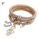 thumbnail image 1 of Xihbxyly Oferta del día Liquidación Pulseras multicapa: 3 piezas de pulsera de cadet maíz de oro/plata/oro rosa para mujer, pulsera elástica en forma de corazón, 1 of 3