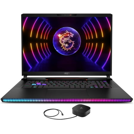MSI Raider GE78HX Gaming/Entertainment Laptop (Intel i9-13980HX 24-Core, 17.0in 240Hz Wide QXGA (2560x1600), GeForce RTX 4080, Win 11 Pro) with G2 Universal Dock