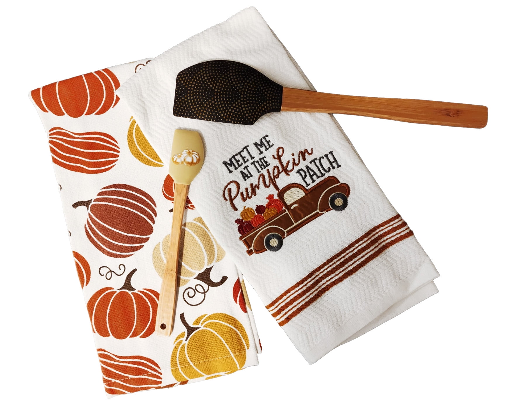 Fall Kitchen Towels 2-Pack Multi-Color with Decorative Spatulas ...