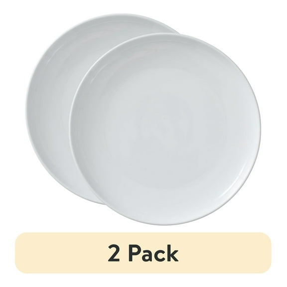 Vivian Porcelain Dinner Plates (2 Pack) - 10.5 Inch Classic White Dinnerware - Microwave & Dishwasher Safe - Durable Porcelain Plates for Everyday Use & Dinner Parties