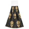 thumbnail image 7 of Haosy 2 Pack Kitchen Wash Cloths with Hanging Loops Absorbent Absorbent Quick Drying Hand Towels, Gold Skull, 7 of 7