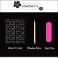 thumbnail image 6 of Black French Tip Press on Nails Medium Almond Fake Nails with Black Heart Design Gold Line Stick on Nail Glossy Full Cover Glue on Nails Stiletto False Nail for Women Valentines Manicure 24pcs, 6 of 7