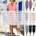 thumbnail image 3 of Ayolanni Solid Dresses for Women 2026 V Neck Short Sleeve A-Line Midi Dress Cotton Vacation Dressy Flowy Dress with Pockets Black L, 3 of 9