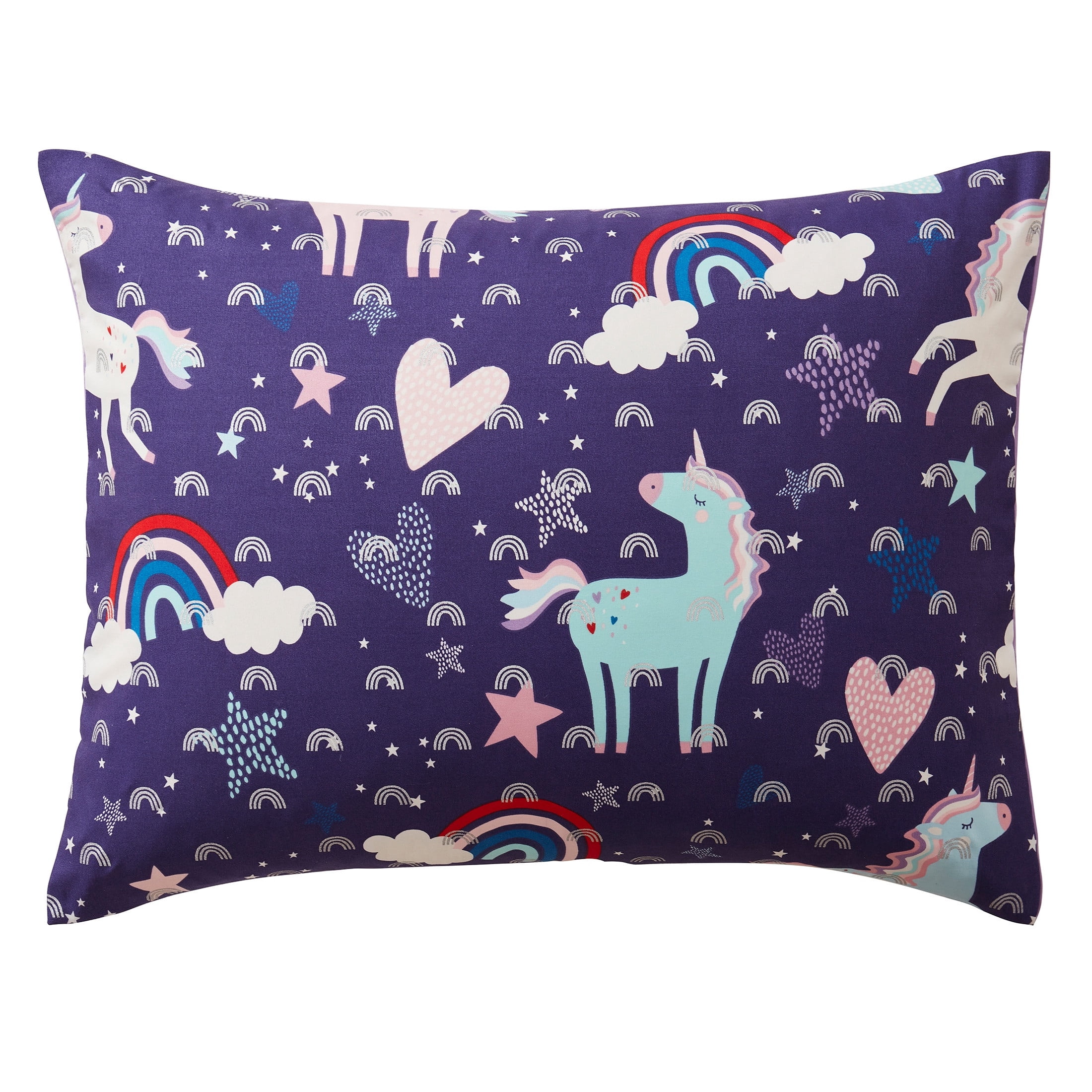 Olivia & Finn Purple Unicorn 3-Piece Kids Comforter Set, Twin