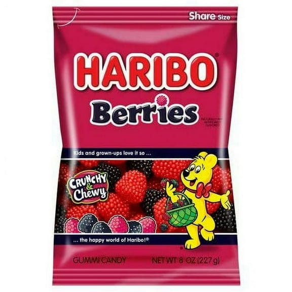 Haribo Gummi Candy, Berries, 5 Ounce