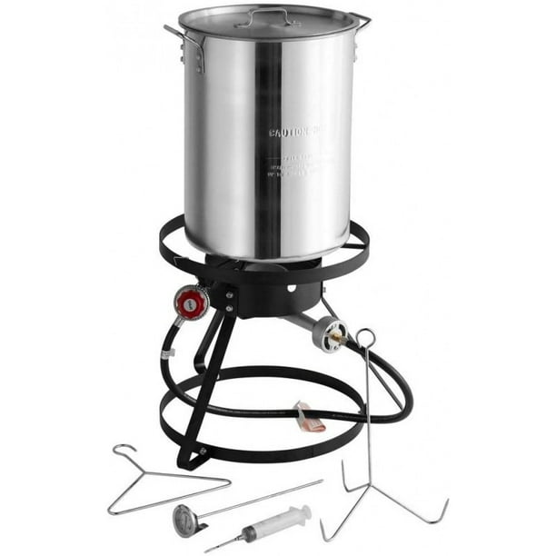 30 QT. Turkey Fryer KitCamp Stove Burner with Aluminum Stock Pot