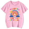 thumbnail image 4 of XAOFW Girl's T-Shirts 100 Days Of School Cartoon Print Short Sleeve Crewneck Tee Shirt Everyday School Wear Loose Fit T Shirt Outdoor Activities Stylish Cozy Tops, 4 of 4