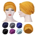 thumbnail image 3 of Womens Elastic Solid Color Comfortable Flat Hat Beaded Flower Hair Cap, 3 of 3