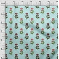 thumbnail image 2 of oneOone Popeline de Coton Sergé Tissu Bleu Bébé Floral Bloc Matériel de Robe Tissu Imprimé au Mètre 56 Pouces de Large, 2 of 4