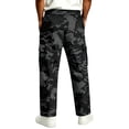 thumbnail image 6 of GrmtClth Mens Loose Fit Camo Cargo Trousers All Over Camo Print Multi Utility Pockets Drawstring Elastic Waist Street Casual Pants Black XL, 6 of 8