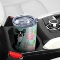 thumbnail image 5 of 20 Oz Green Boston Terrier and Flower Coffee Tumbler Double Wall Insulated Stainless Steel Water Bottle | Metal Reusable Thermoses Flask with Cup Cap | Leak & Sweat Proof with Anti-Dust Lid, 5 of 7