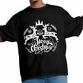 thumbnail image 3 of Camisetas gráficas informales de manga corta con silueta de alce de Feliz Navidad para hombre, 3 of 8