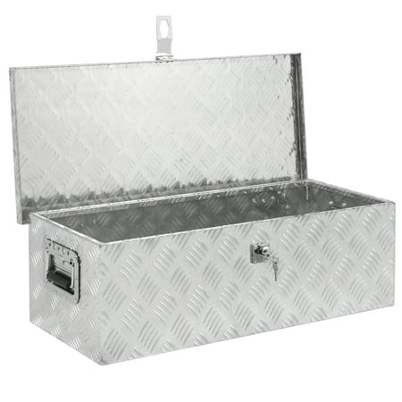Best Choice Products 30in Aluminum Camper Tool Box w/ Lock and 2 Keys - Silver