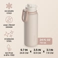 thumbnail image 3 of Bentgo Flip 2-in-1 Straw & Chug Leak-Proof Insulated Water Bottle, 24 fl oz (Cafe Au Lait), 3 of 7