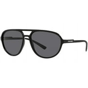 Dolce & Gabbana DG 6150 Plastic Unisex Aviator Polarized Sunglasses Matte Black 60mm Adult