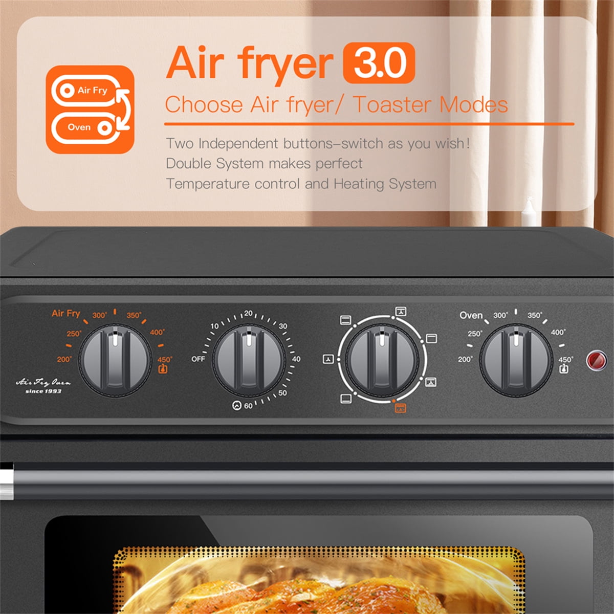 Kepooman Black Air Fryer Oven, Multi-Function Countertop Oven Air Frying/Bake/Thawing Kepooman Black Air Fryer Oven, Multi-Function Countertop Oven Air Frying/Bake/Thawing