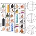 thumbnail image 2 of 30 Grids Adjustable Rock Display Case, Clear Wall Mounted or Desktop Acrylic Rock Collection Organizer Display Shadow Box with Door for Arrowhead Rock, Crystal, Gems, Collectibles, 2 of 5