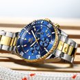 thumbnail image 5 of OLEVS Mens Watches Chronograph Luxury Dress Moon Phase Quartz Stainless Steel Waterproof Luminous Business Calendar Wrist Watch Blue Dial, 5 of 13