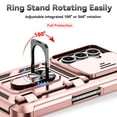 thumbnail image 6 of Dteck for Samsung Galaxy Z Fold 7 Case with Screen Protector,Hinge Protection with S Pen Holder + Stylus, Z Fold 7 Case with Slide Lens Cover Built-in Ring Kickstand Rugged Case,Rosegold, 6 of 12