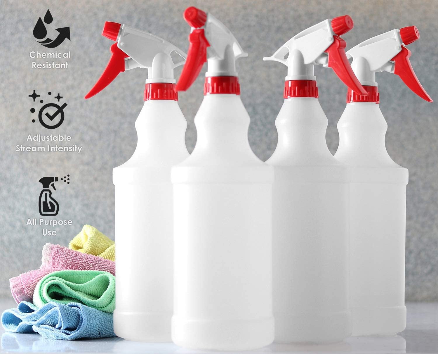 32 oz White Plastic Spray Bottle With Standard Pump