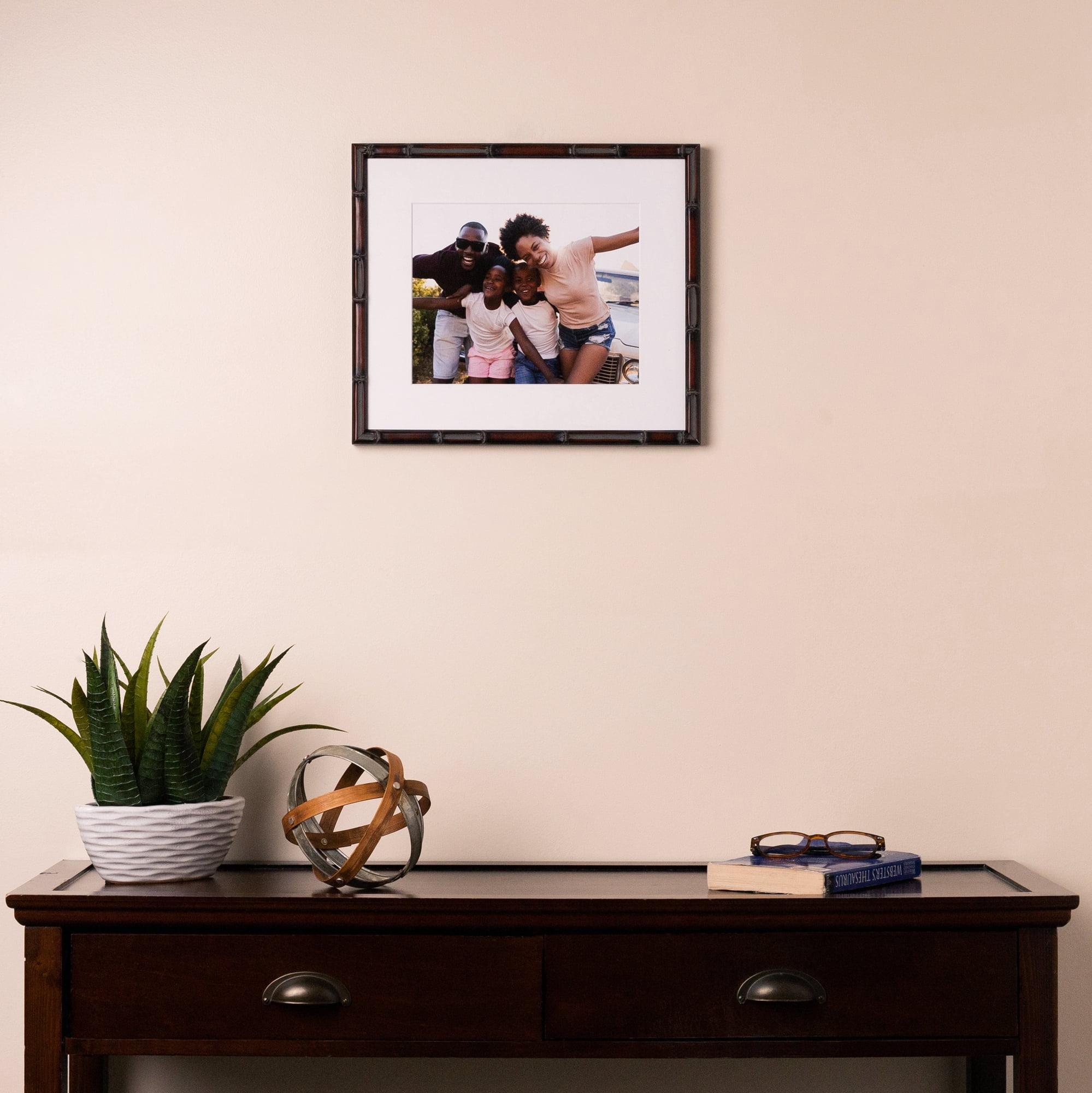 ArtToFrames 18x24 Inch Walnut Bamboo Picture Frame, This Brown Wood Poster Frame is Great for Your Art or Photos, Comes with 060 Plexi Glass (4874)
