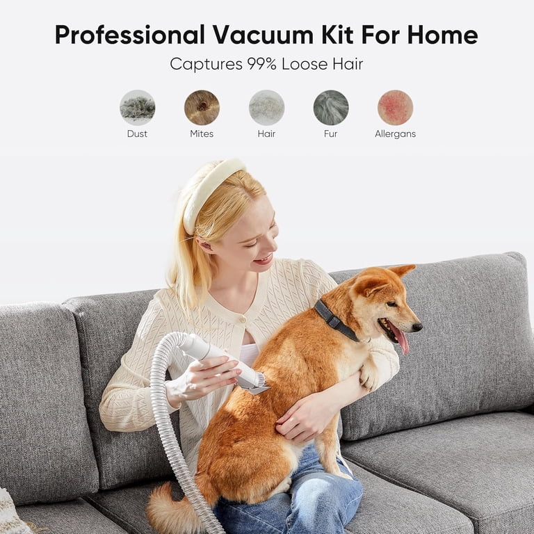 Simenmax Dog Grooming Vacuum Kit with Cordless Clippers, 2.5L Cup