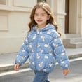 thumbnail image 6 of Wilark Toddler Girls Winter Warm Puffer Jackets with Pockets Relaxed Fit Casual Cute Long SLeeve Hooded Duck Print Lightweight Coats Blue 2, 6 of 9