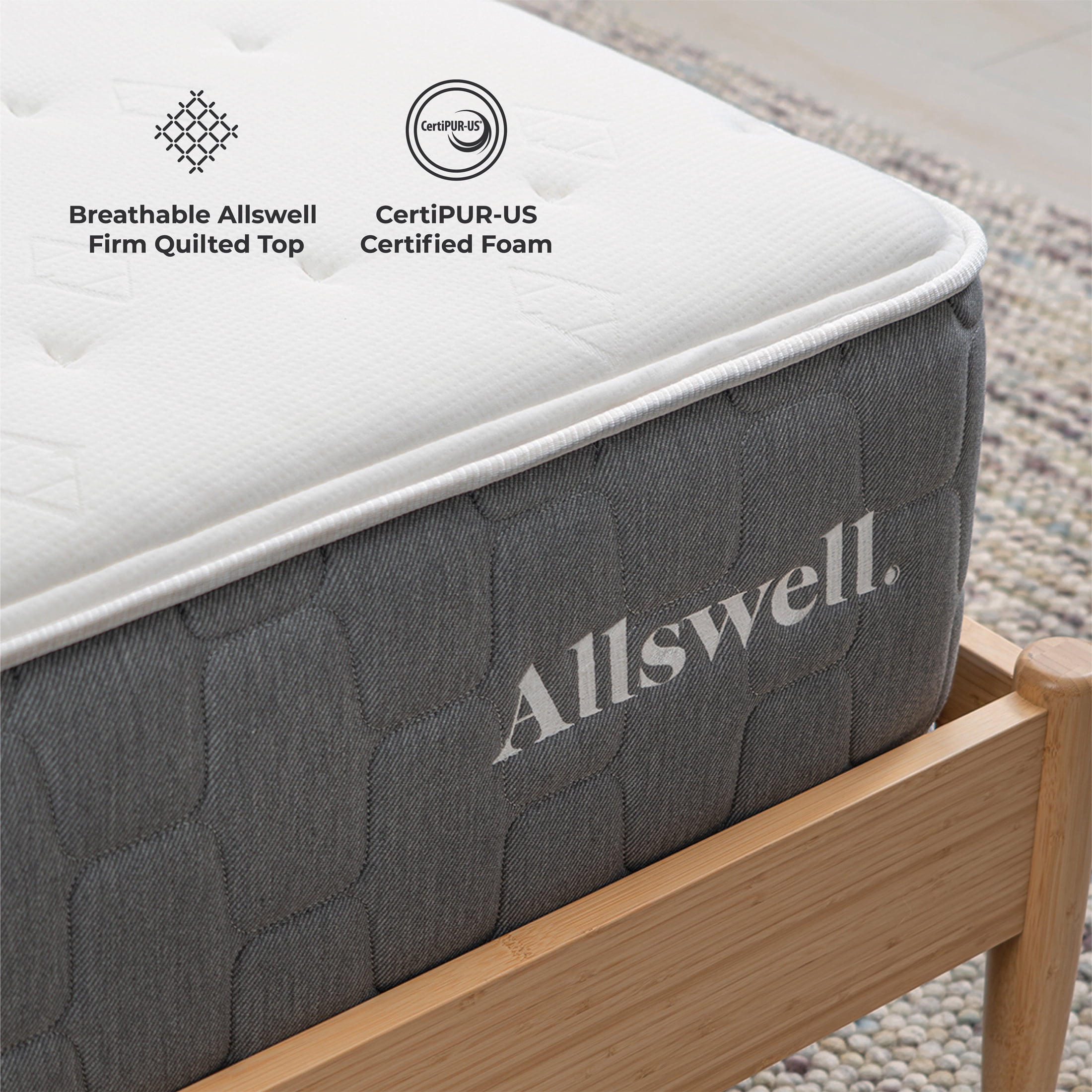 The Allswell Brick 12" Bed in a Box Hybrid Mattress, King