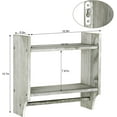 thumbnail image 4 of 2-Tier Rustic Bathroom Shelves with Towel Bar Wall Mounted Wood Towel Rack, 4 of 7