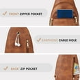 thumbnail image 6 of omlopp Small Sling Bag for Women Leather Crossbody Bags Fanny Pack Chest Bag for Travel(Brown), 6 of 10