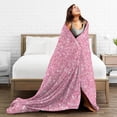 thumbnail image 5 of Kll Fleece Blanket Plush Throw Blanket Glitter Pink,Soft Fuzzy Cozy Flannel Blanket For Couch Sofa Bed.(80"X60"), 5 of 9