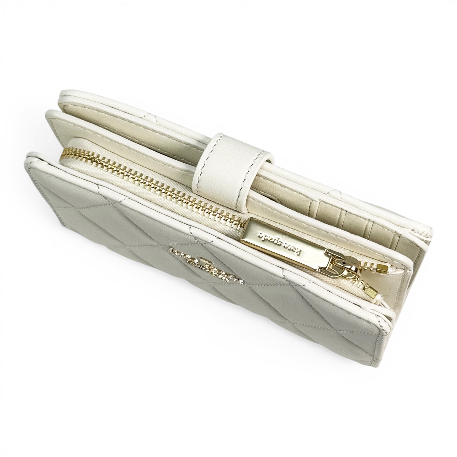 Kate Spade New York Women's Medium Bifold Quilted Leather Wallet (Meringue)