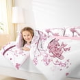 thumbnail image 5 of Feelyou Princess High Heel Bedding Comforter Set for Girl, Romantic Pink Butterfly Twin Comforter Sets, Flower Floral Reversible Bedding Set, Lightweight Room Decor, 2pcs, 5 of 9