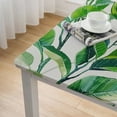 thumbnail image 4 of HAOXIT  Spring Summer Tablecloths for Rectangle Tables, Waterproof Stain Resistant Polyester Fabric Table Cover Green Leaves Pattern Table Cloth for Dinner Party Picnic Camping 46*46, 4 of 7