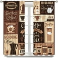 thumbnail image 3 of Coffee Kitchen Curtains, Vintage Rustic Farmhouse Latte Cappuccino Cafe Theme Window Treatments for Living Room Bedroom Cafe Dining Room Drapes, 42x54 Inch, 3 of 6